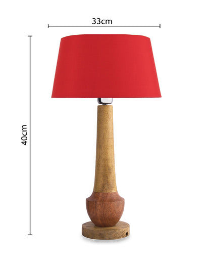 Classic Cubist Wooden Table lamp, with shade