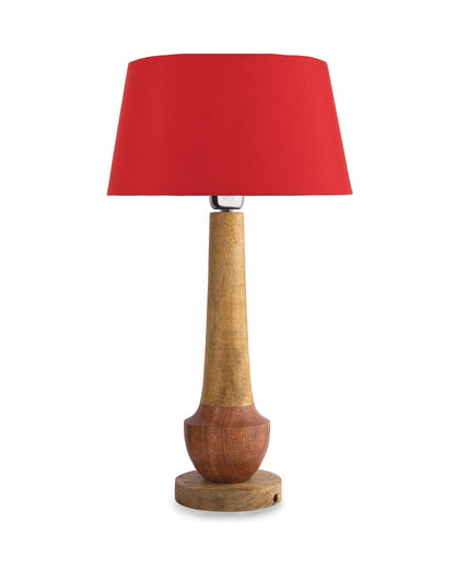 Classic Cubist Wooden Table lamp, with shade