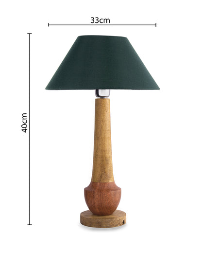 Classic Cubist Wooden Table lamp, with shade