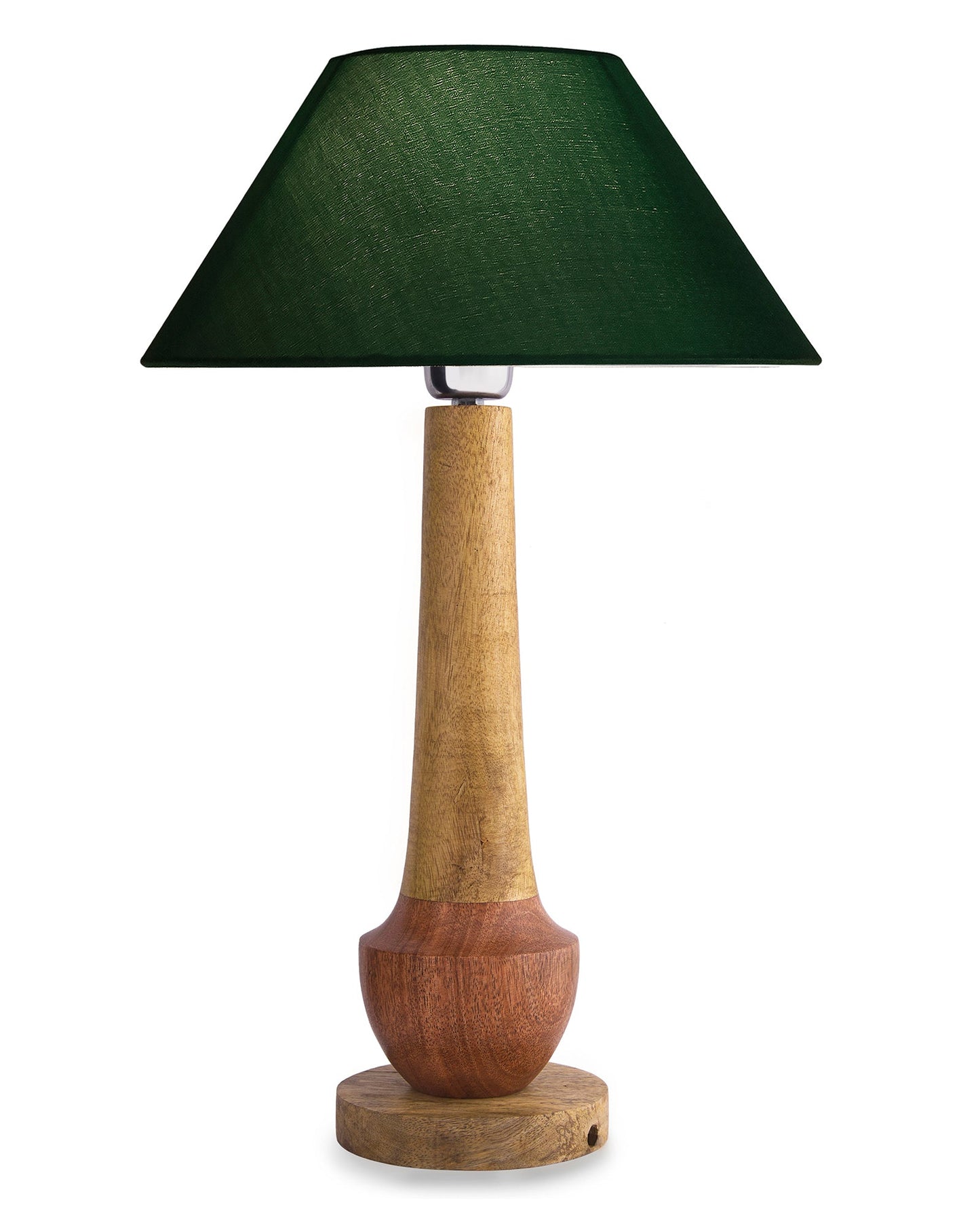 Classic Cubist Wooden Table lamp, with shade