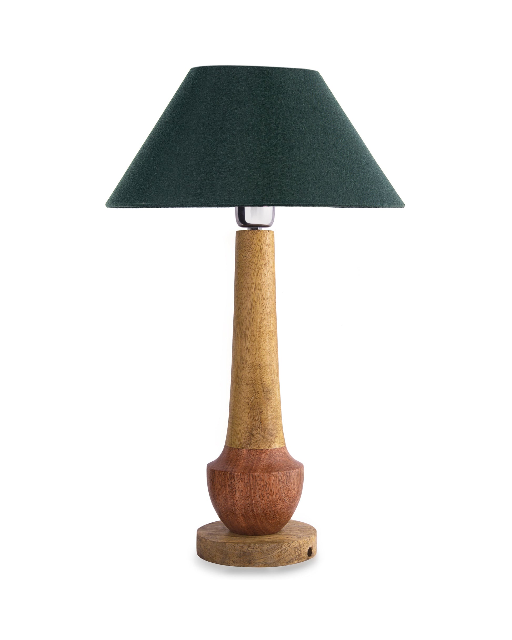 Classic Cubist Wooden Table lamp, with shade