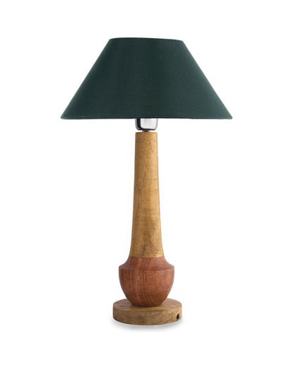 Classic Cubist Wooden Table lamp, with shade
