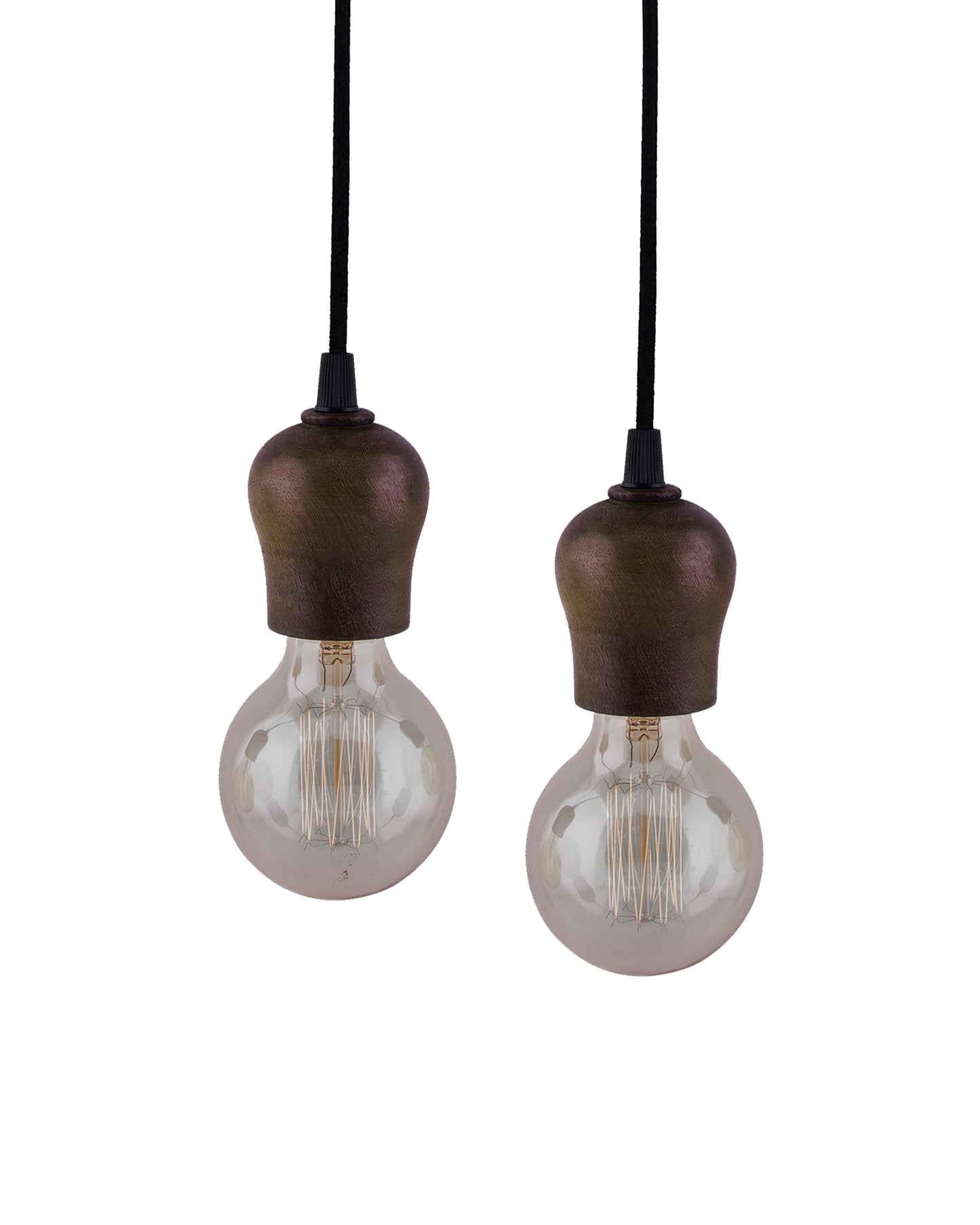 Edison Filament Wooden walnut Bubble Bulb Holder, Urban, retro, nordic style, with fixture