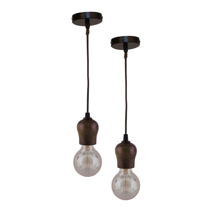 Edison Filament Wooden walnut Bubble Bulb Holder, Urban, retro, nordic style, with fixture