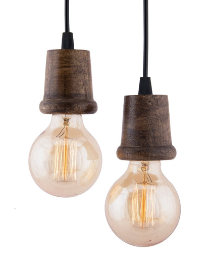 Edison Filament Wooden walnut Taper Bulb Holder, Urban, retro, nordic style, with fixture, Set of 2