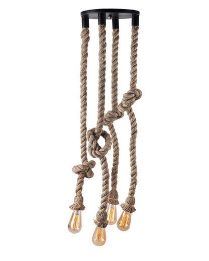 Hanging Rustic Rope chandelier, hanging ceiling light for dining room,bar,restraunt, cafe