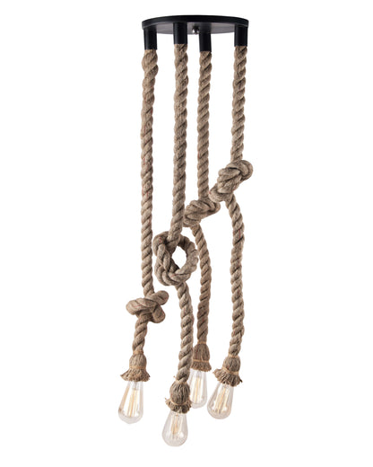 Hanging Rustic Rope chandelier, hanging ceiling light for dining room,bar,restraunt, cafe