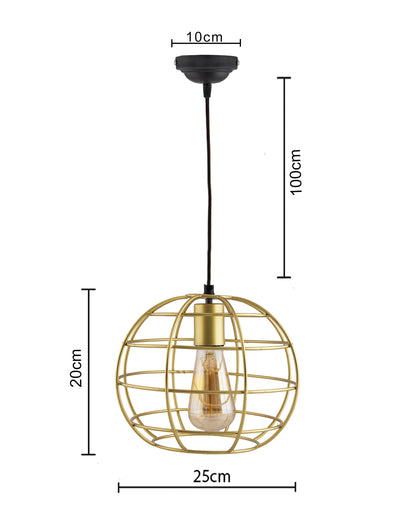 Golden Edison Filament hanging Classic Sphere, E27 hanging ceiling light for LED/filament bulb, decorative urban retro lighting