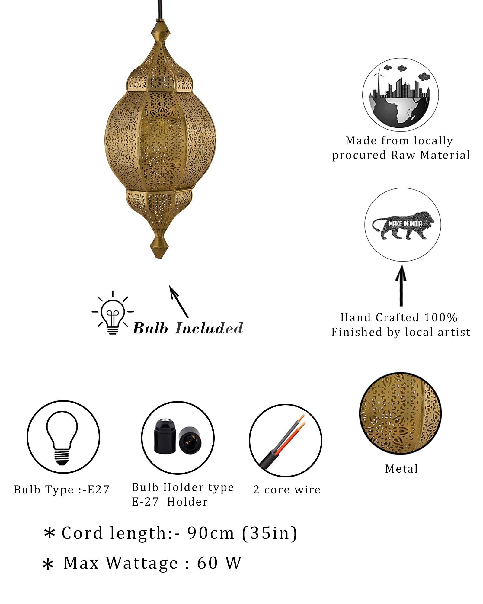 Classic Moroccan Orb Hanging Lamp, Antique hanging pendant light