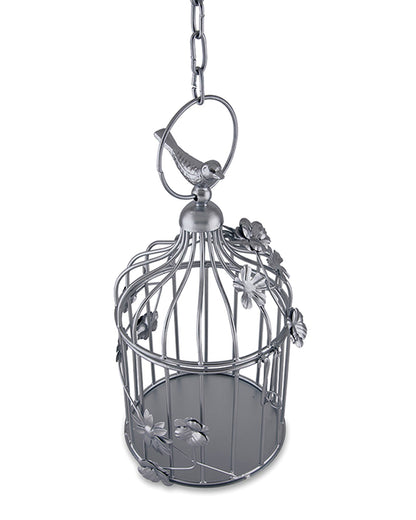 Bird Cage with Floral Vine Small Single, with hanging chain