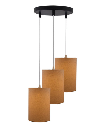 3-lights Round Cluster Chandelier shade Hanging Pendant Light with Braided Cord