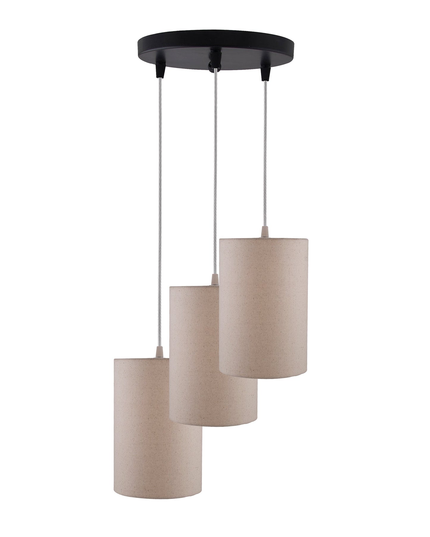 3-lights Round Cluster Chandelier shade Hanging Pendant Light with Braided Cord