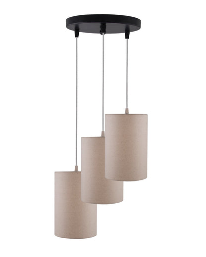 3-lights Round Cluster Chandelier shade Hanging Pendant Light with Braided Cord