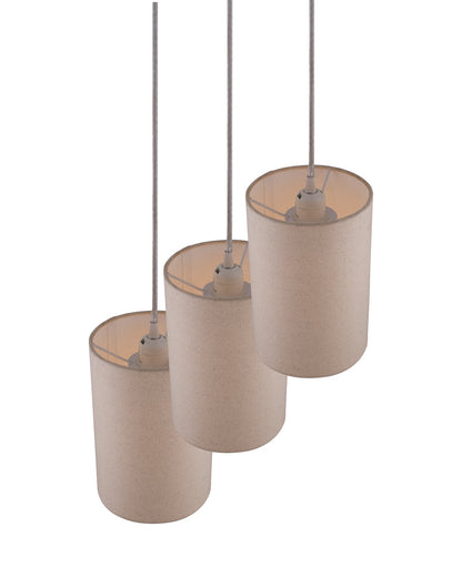 3-lights Round Cluster Chandelier shade Hanging Pendant Light with Braided Cord