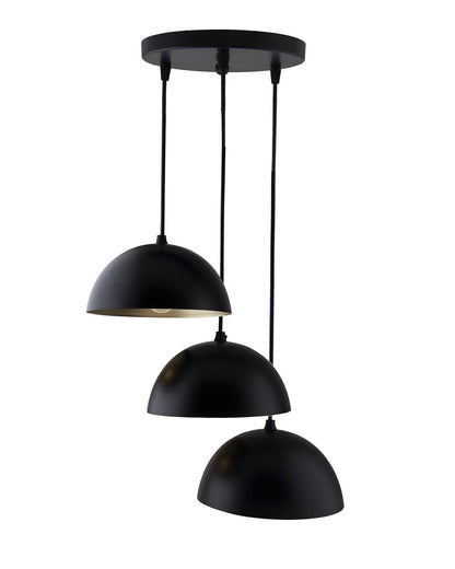 3-lights Round Cluster Chandelier 8" Pendant Hanging Pendant Light with Braided Cord