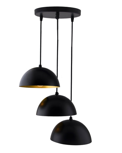 3-lights Round Cluster Chandelier 8" Pendant Hanging Pendant Light with Braided Cord