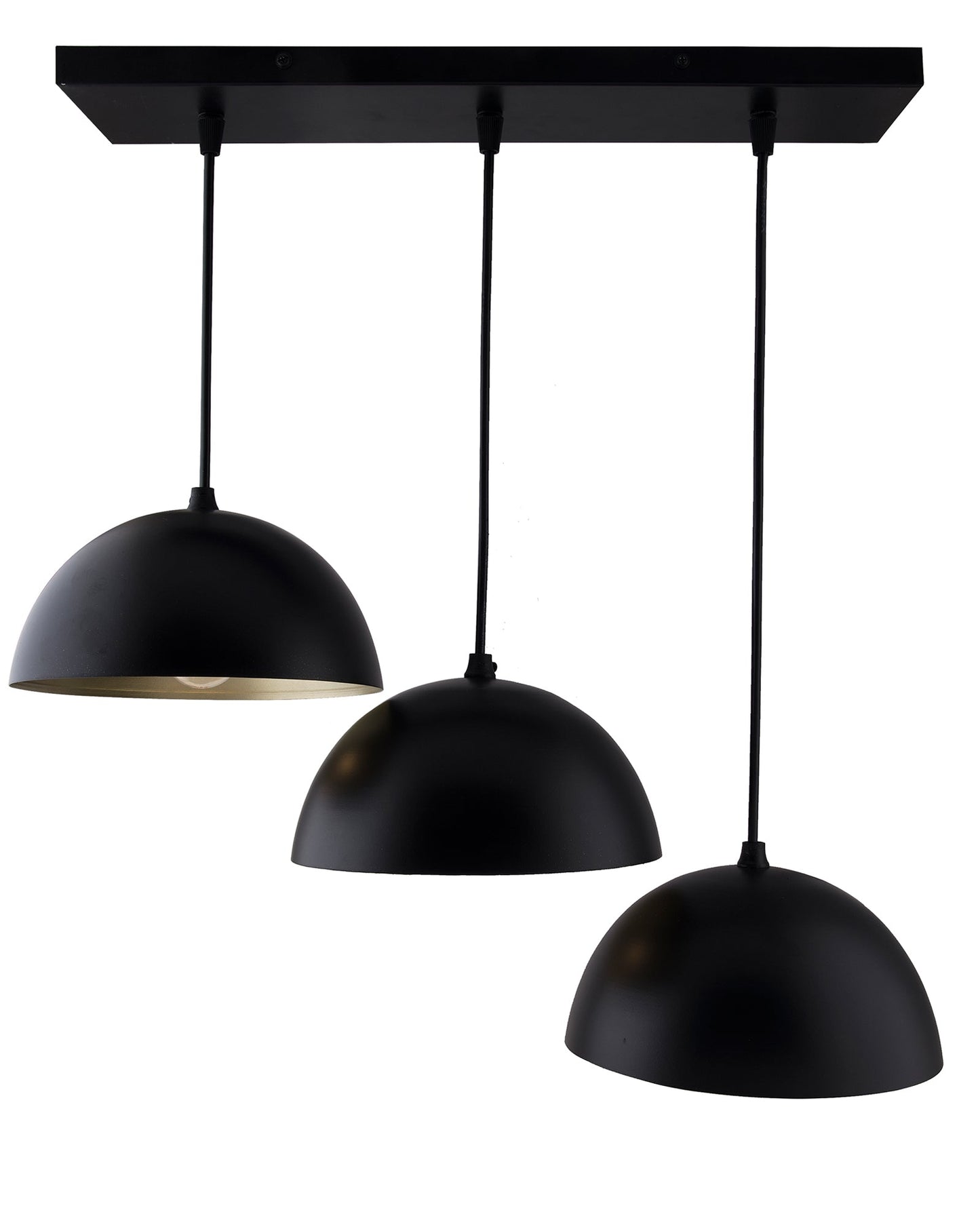 3-lights Linear Cluster Chandelier Black 8" Pendant hanging Pendant Light, kitchen area and dining room light