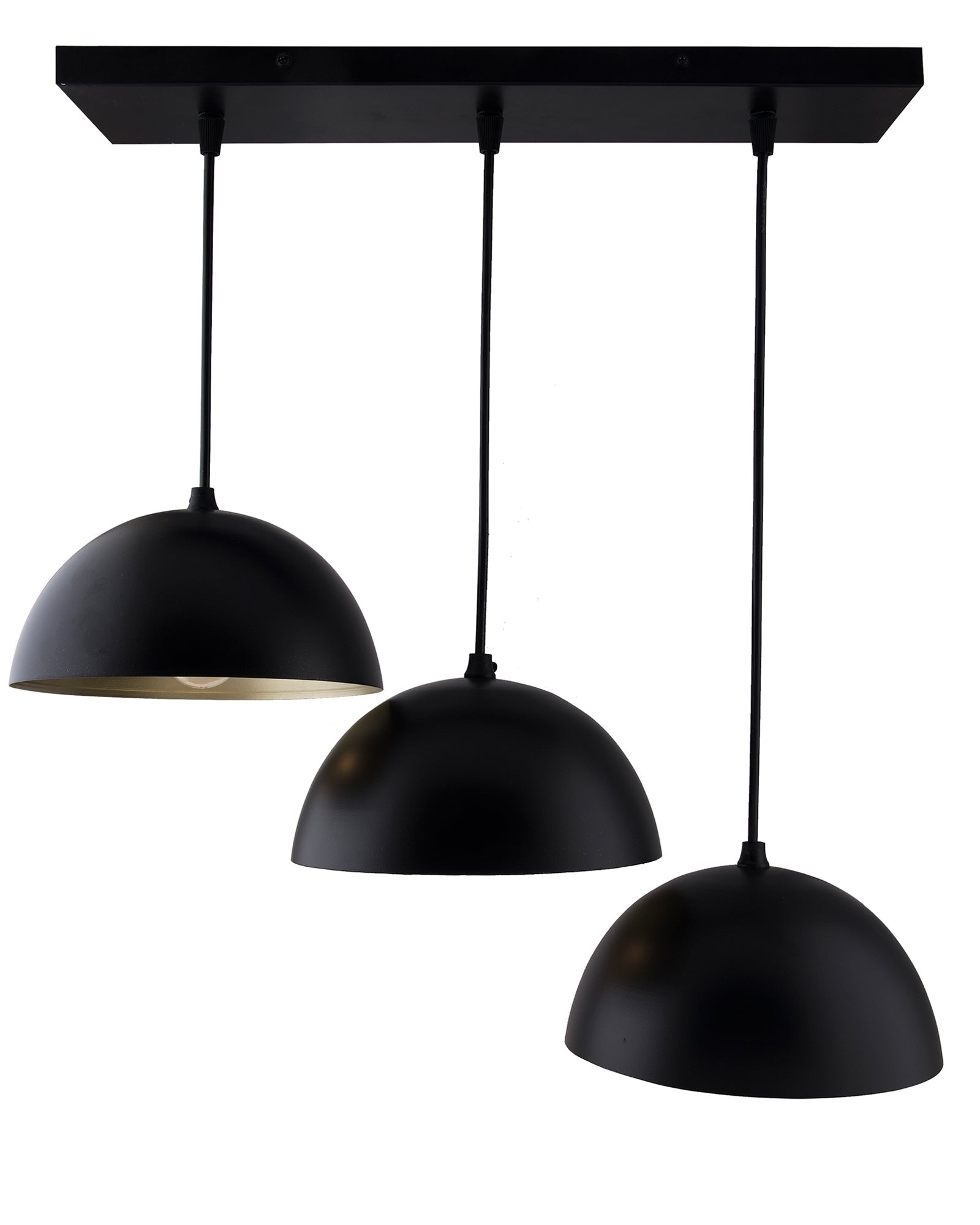 3-lights Linear Cluster Chandelier Black 8" Pendant hanging Pendant Light, kitchen area and dining room light