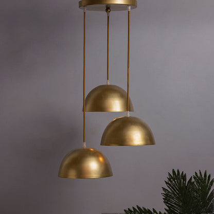 3-lights Round Cluster Chandelier 8" Pendant Hanging Pendant Light with Braided Cord