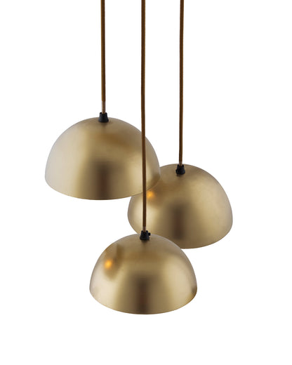 3-lights Round Cluster Chandelier 8" Pendant Hanging Pendant Light with Braided Cord