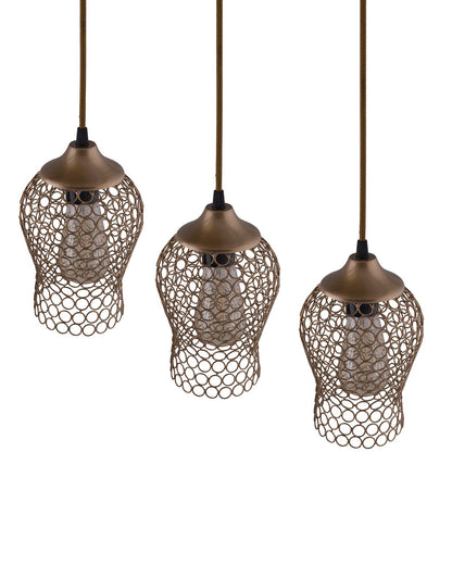 3-lights Linear Cluster Chandelier Chimney hanging Pendant Light, kitchen area and dining room light