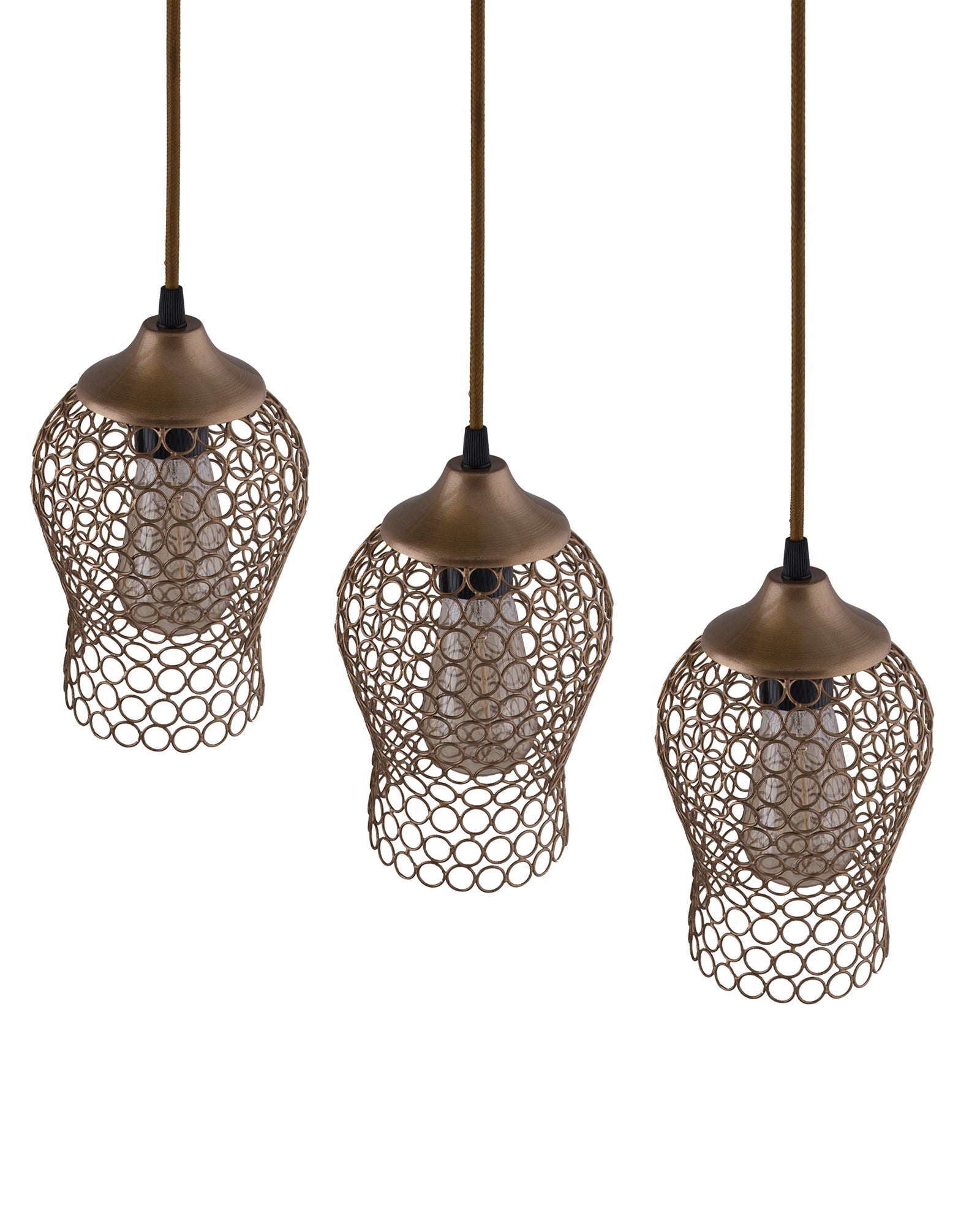 3-lights Linear Cluster Chandelier Chimney hanging Pendant Light, kitchen area and dining room light