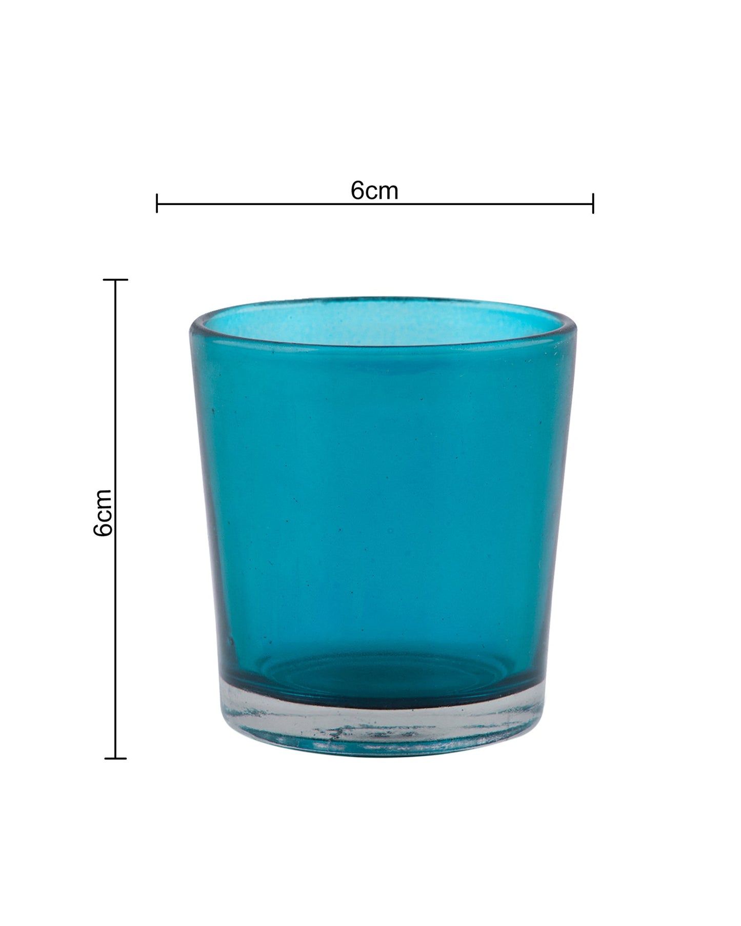 Glossy Votive Set (4 Pieces) Turquoise glass candle holder, with T-lights