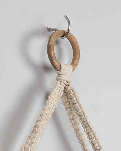 Triangle Rope Hanging Shelves Set of 2, Wood Floating Shelf for Wall Décor Bedroom Bathroom Living Room, Display Shelving for Hanging Plants Photos