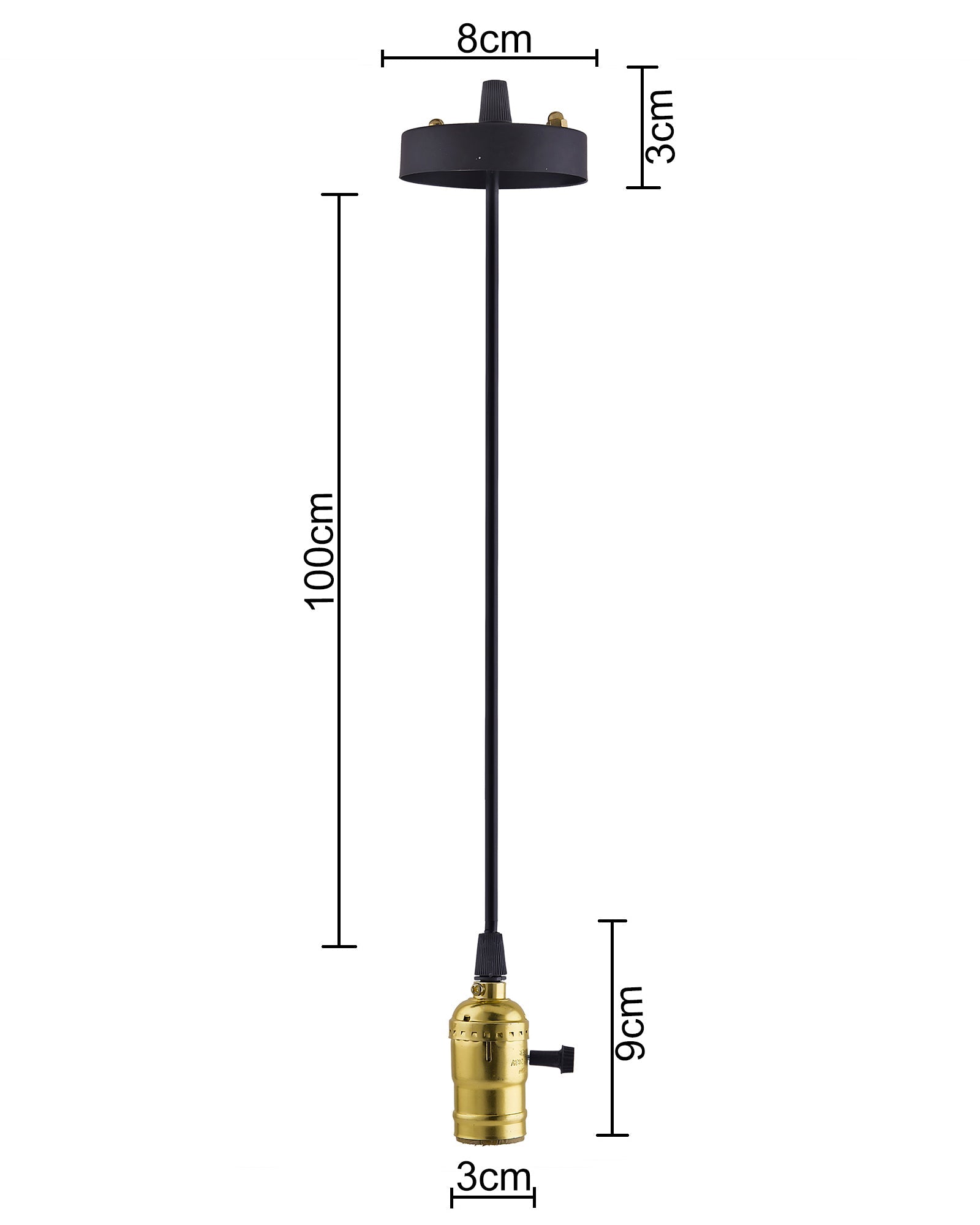 Edison Filaments bulb holder Hanging E27 with switch, Retro Industrial