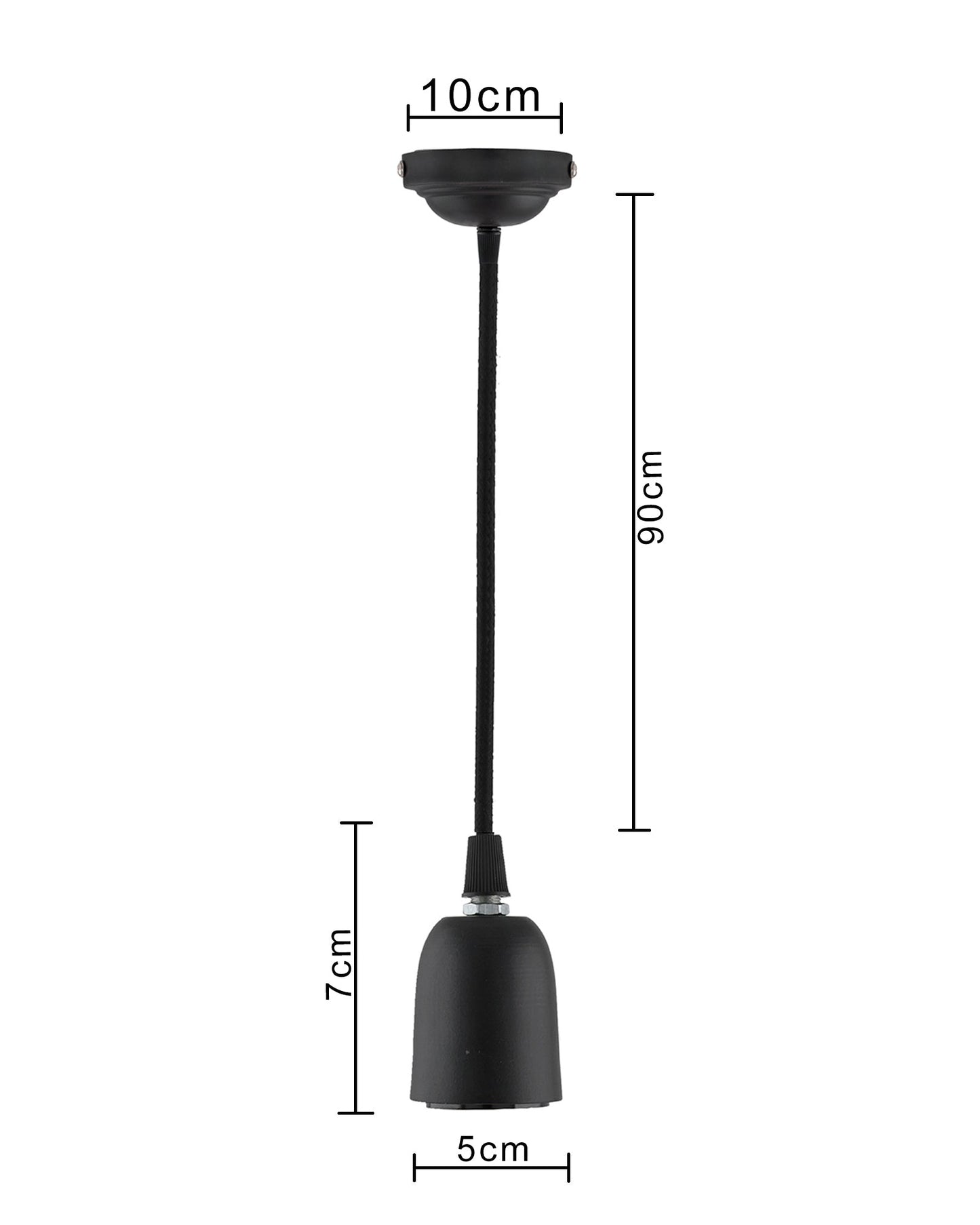 Edison Filament Matt Black Bulb Holder, Urban, retro, nordic style, with fixture, Set of 2