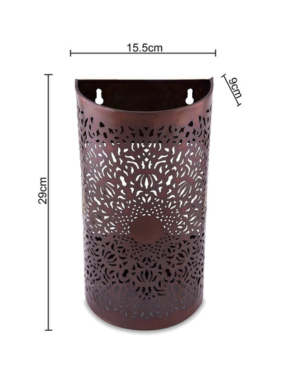 Moroccan filgree wall lamp, antique brass finish