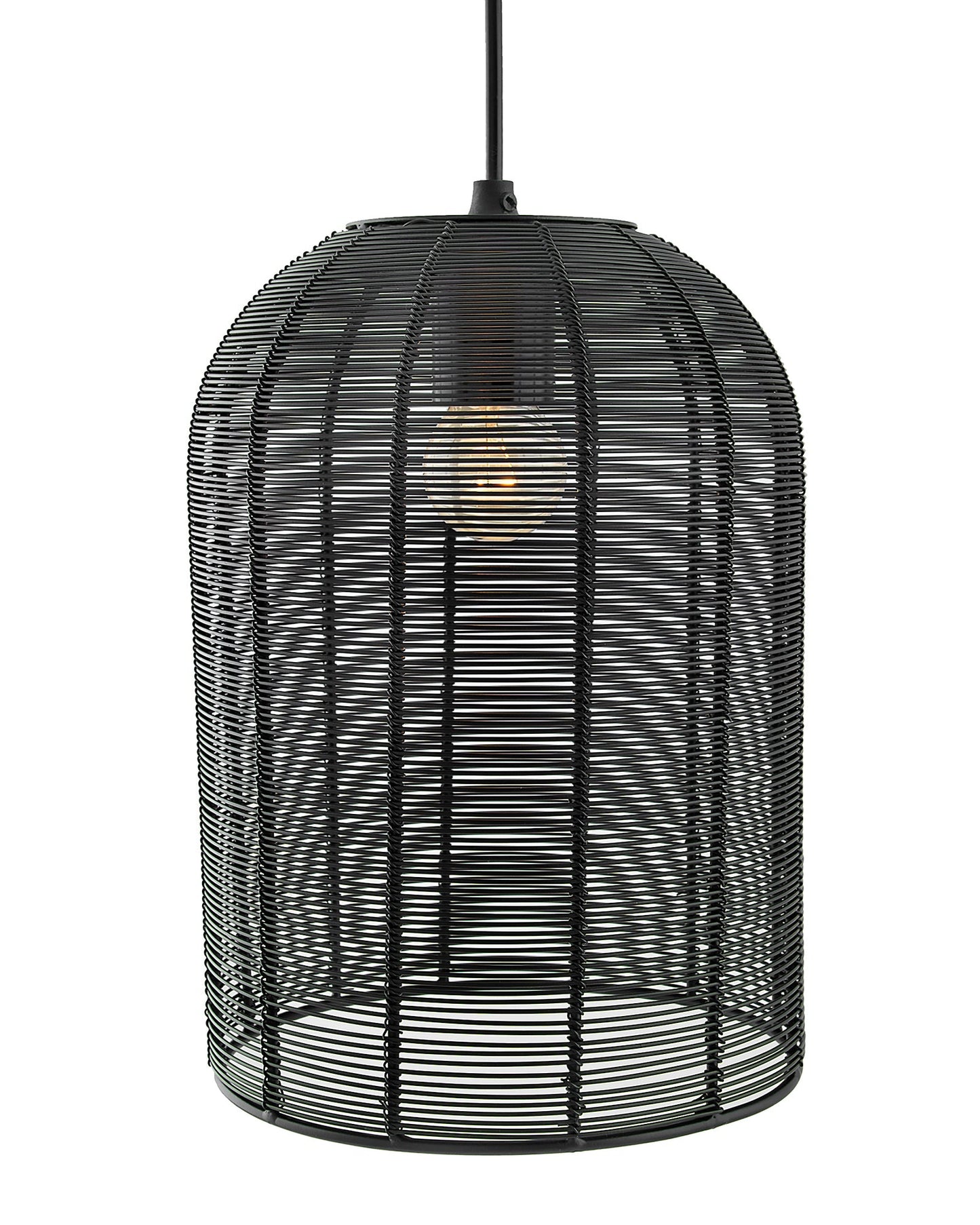 Industrial Metal Hanging Pendant Light, Wire mesh Metal Cage, Black