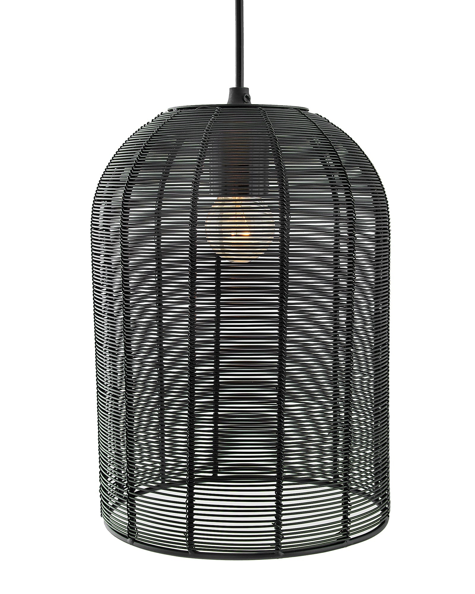 Industrial Metal Hanging Pendant Light, Wire mesh Metal Cage, Black