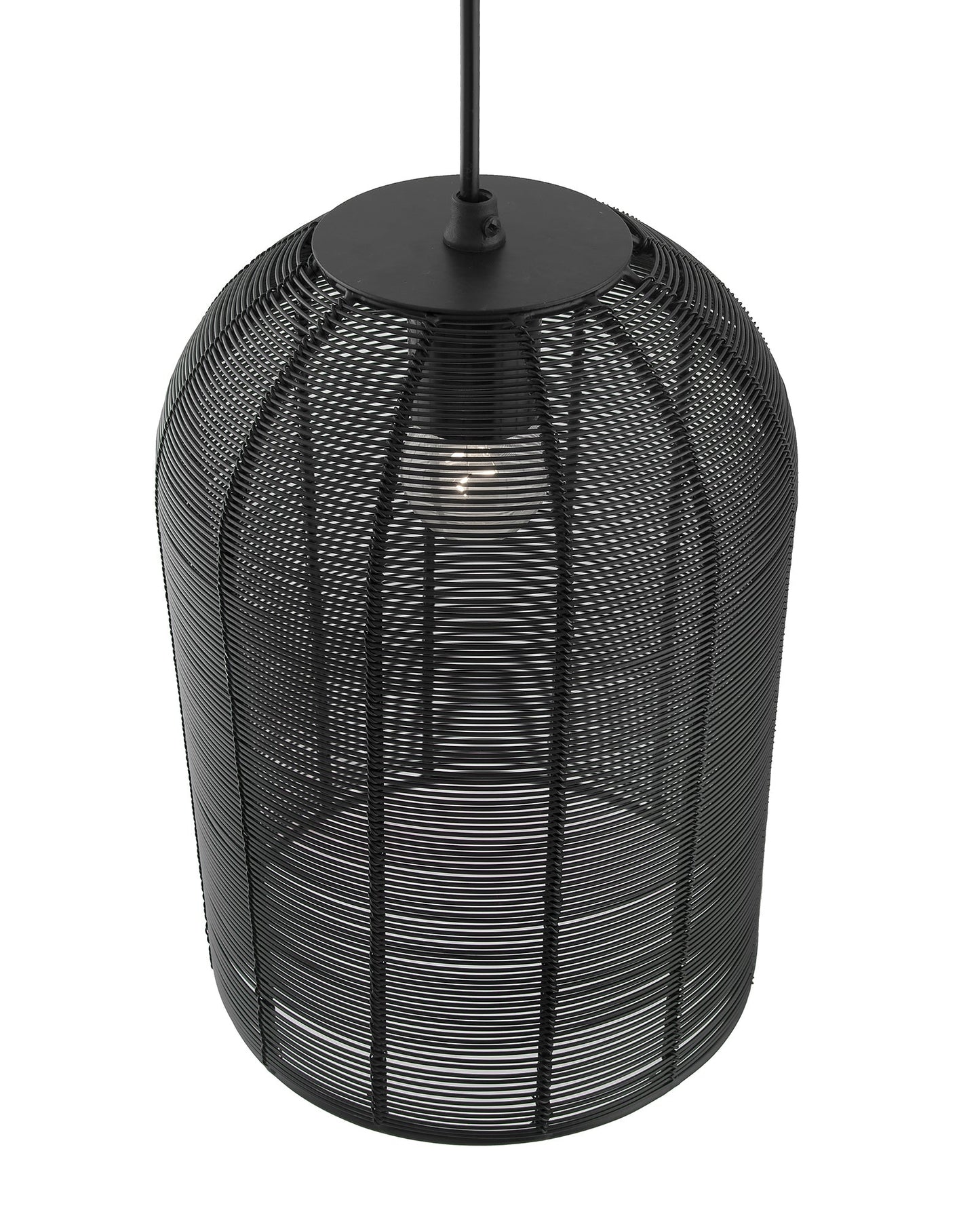 Industrial Metal Hanging Pendant Light, Wire mesh Metal Cage, Black