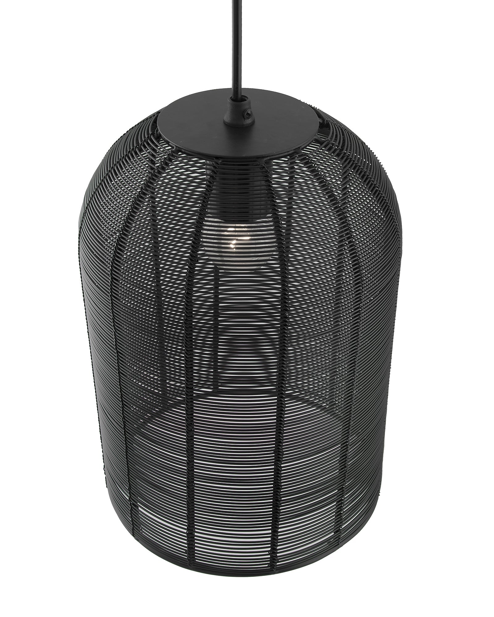Industrial Metal Hanging Pendant Light, Wire mesh Metal Cage, Black