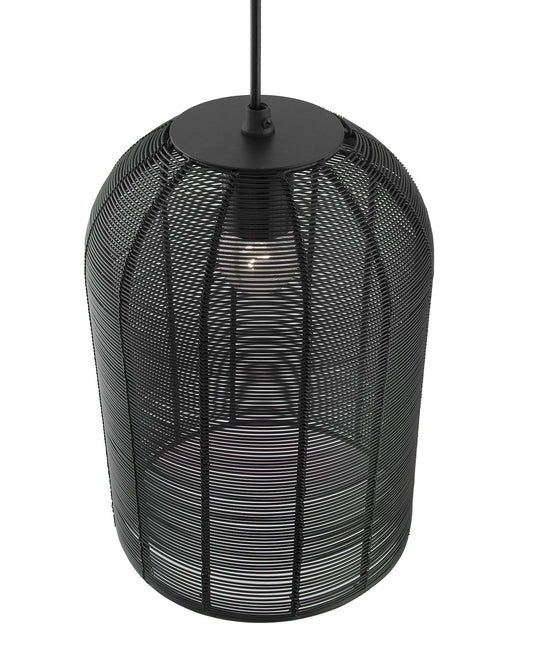 Industrial Metal Hanging Pendant Light, Wire mesh Metal Cage, Black