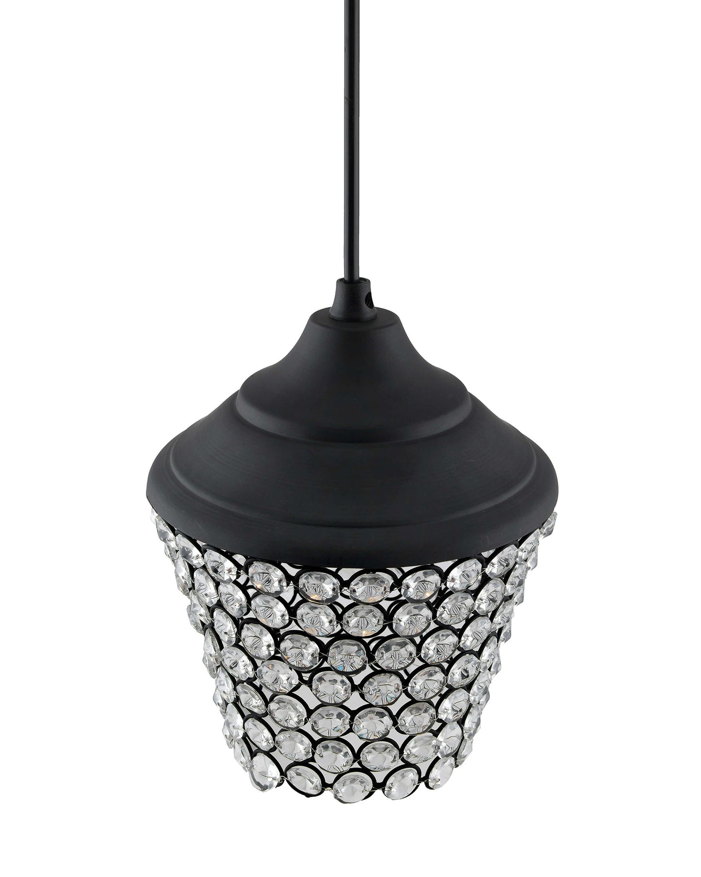 Matt black Crystal hanging lantern light, ceiling light, Nordic E27 pendant
