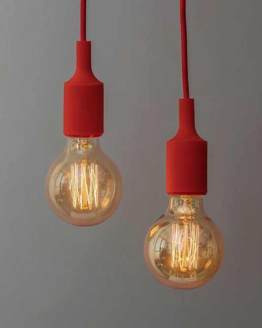 2pcs E27 Socket Chandelier Lamp Light Fixture,Hanging Silicone Holder Adjustable Modern Pendant Ceiling Lamp