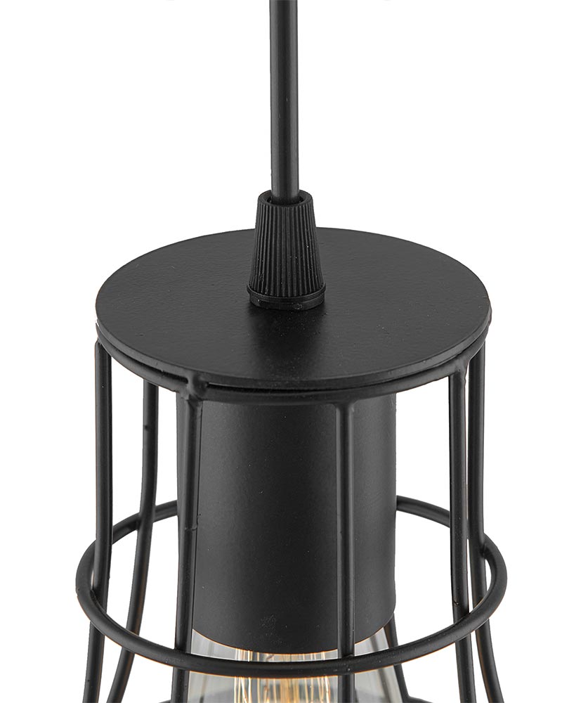 E27 Edison Vintage Black Metal Shade Hanging Light , Set of 2, Pendant Ceiling Light Lamp