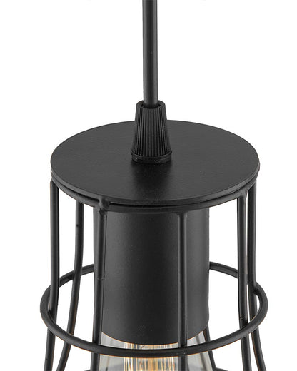 E27 Edison Vintage Black Metal Shade Hanging Light , Set of 2, Pendant Ceiling Light Lamp