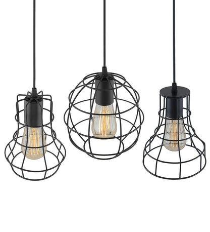 3-lights Linear Cluster Chandelier Metal hanging Pendant Light, kitchen area and dining room light
