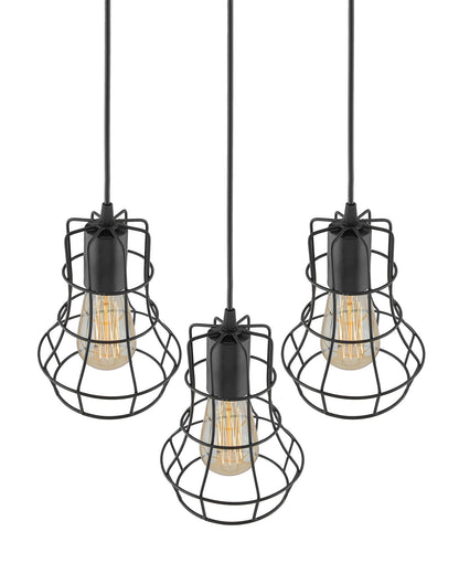 3-lights Linear Cluster Chandelier Metal hanging Pendant Light, kitchen area and dining room light