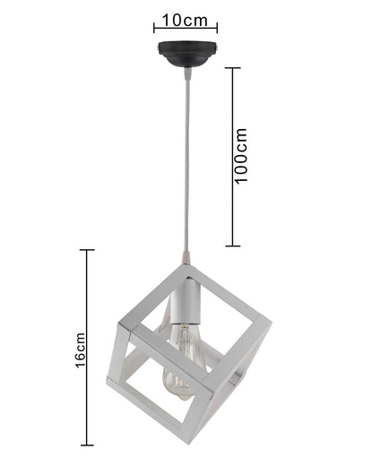 Edison Filament White Hanging Cube 6", E27 Holder, Decorative, URBAN Retro, nordic style, LED/filament bulb