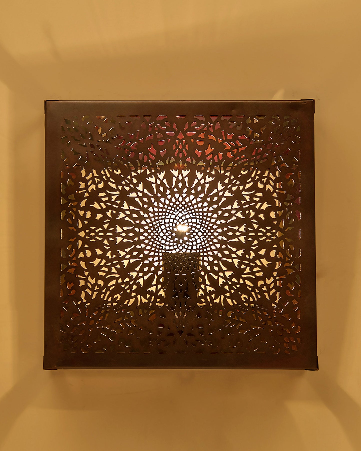 Oriental Square Wall Lamp Light Lampshade, Antique Moroccan Wall Sconce