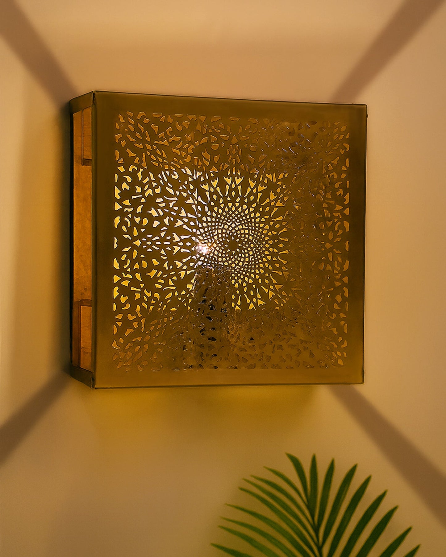 Oriental Square Wall Lamp Light Lampshade, Antique Moroccan Wall Sconce