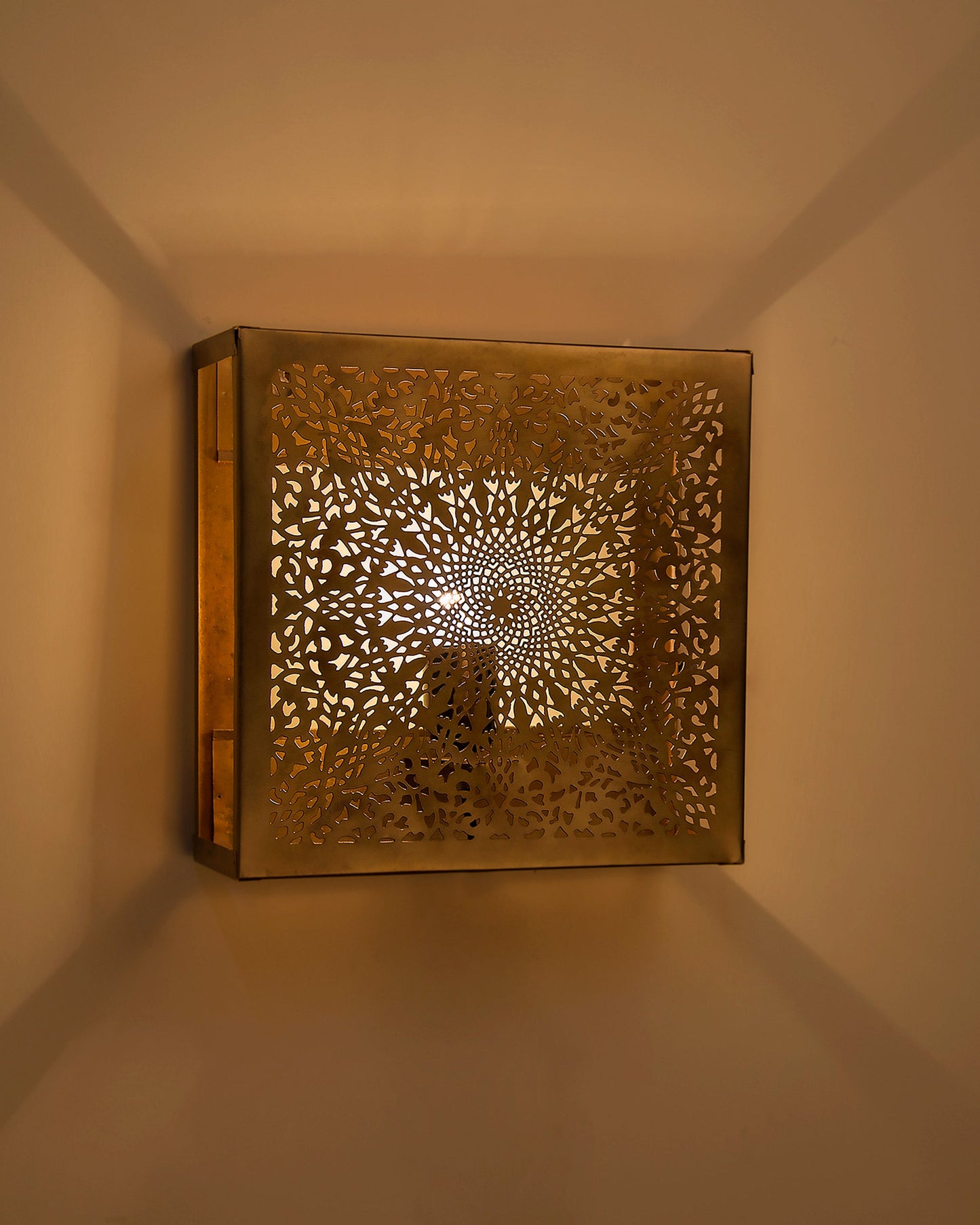 Oriental Square Wall Lamp Light Lampshade, Antique Moroccan Wall Sconce
