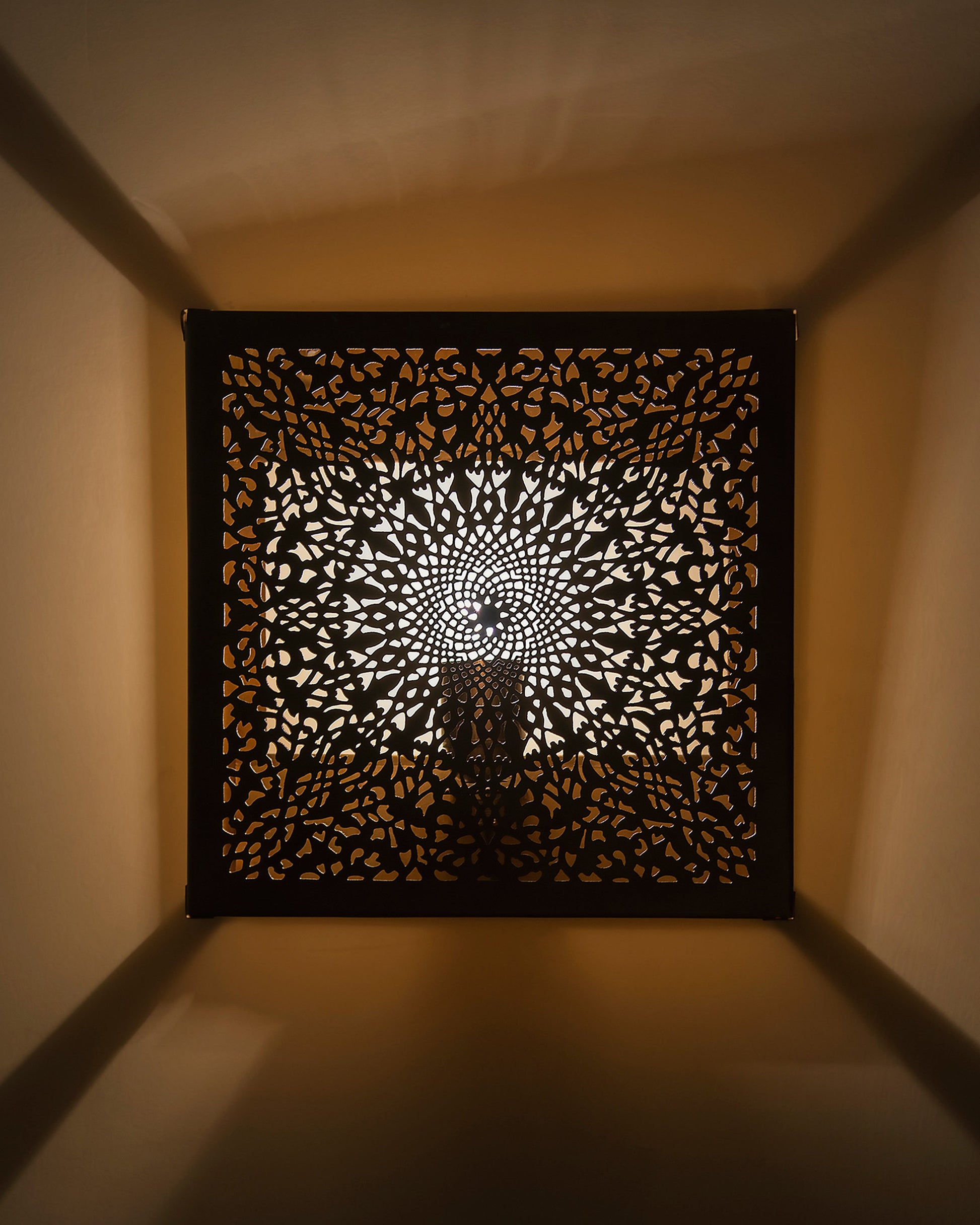 Oriental Square Wall Lamp Light Lampshade, Antique Moroccan Wall Sconce