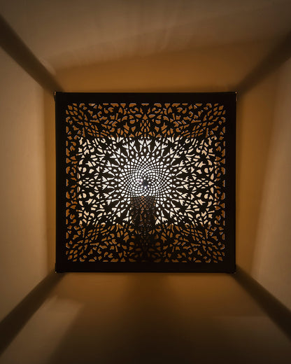 Oriental Square Wall Lamp Light Lampshade, Antique Moroccan Wall Sconce