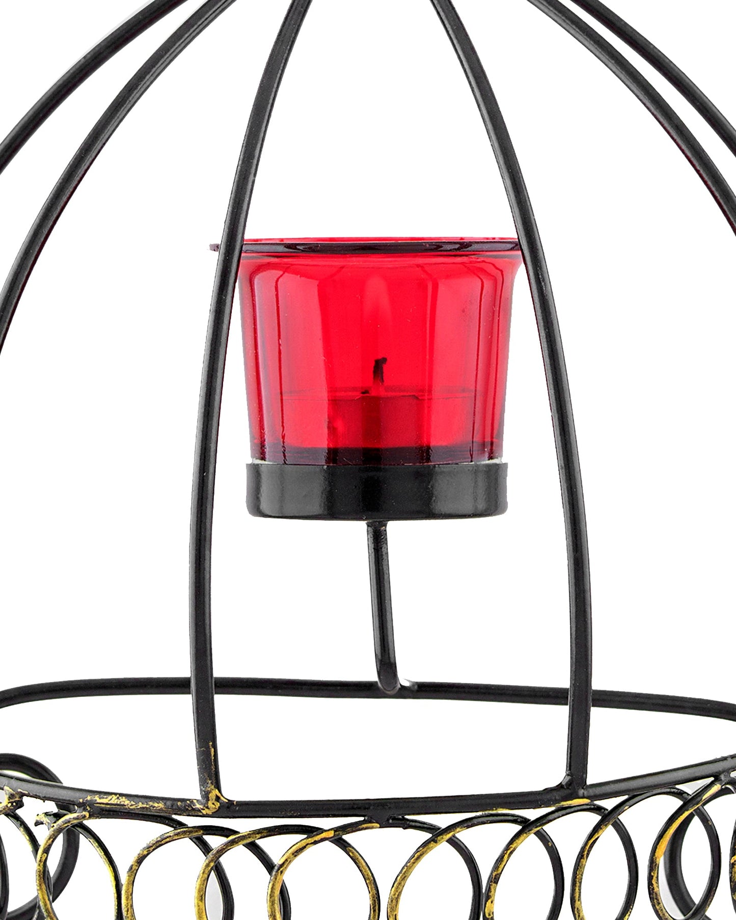 Metal Tealight Holder Bird Cage withGlass candle, Wall Candle holder Art, Metal Wall Sconce Decor
