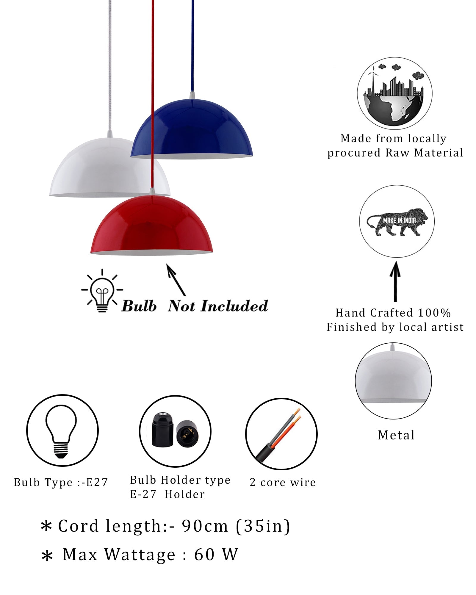 3-lights Round Cluster Chandelier Ceiling Hanging Pendant Light with Braided Cord, URBAN Retro, nordic style, LED/filament bulb